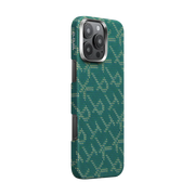 PTK Classic Monogram MagEZ Tactile Woven Case 5 for iPhone 16 Series - Green