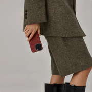 PTK Classic Monogram MagEZ Tactile Woven Case 5 for iPhone 16 Series - Red