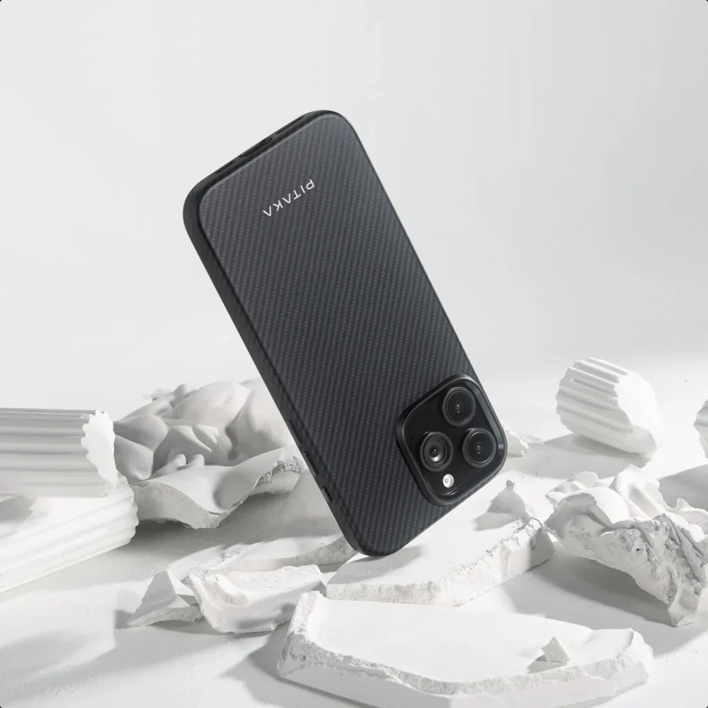 Military-Grade Protective Case for iPhone 16 Series - 600D Black/Grey (Twill)