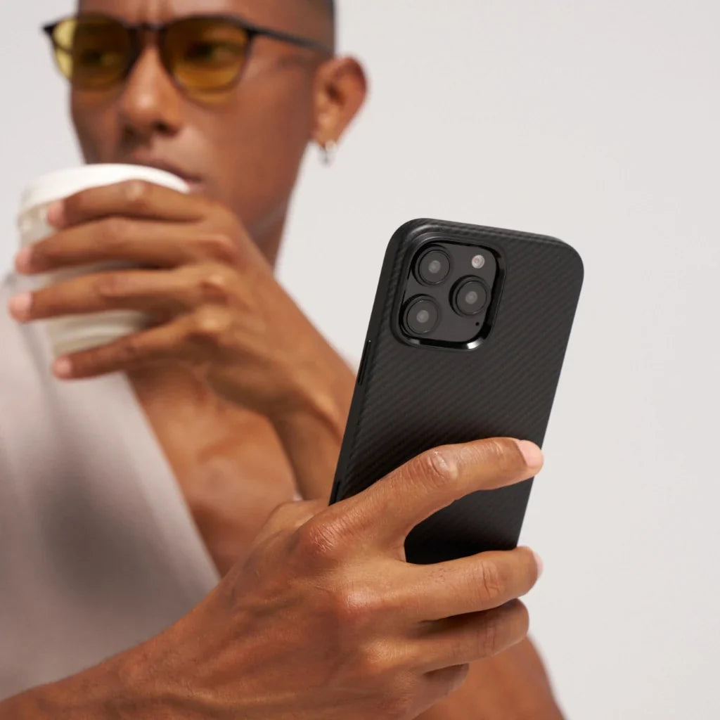 Military-Grade Protective Case for iPhone 16 Series - 600D Black/Grey (Twill)